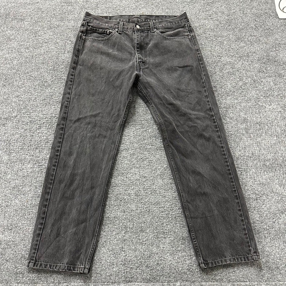 Levi's Jeans Mens Size 36 Black 505 Straight Leg Cotton Denim Faded Casual